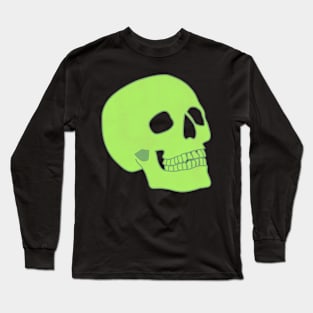 Minimal Neon Skull - green Long Sleeve T-Shirt